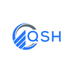 Fototapeta premium QSH Flat accounting logo design on white background. QSH creative initials Growth graph letter logo concept. QSH business finance logo design.
