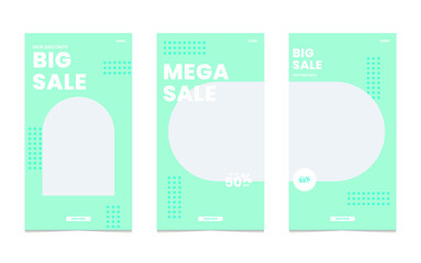 Social media template and creative posts Vector set. Background template with copy space for text and design images with abstract colored shapes, line art,Poster,Banner,fashion