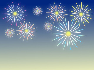 Obraz premium 花火 背景素材 壁紙 夏祭り ベクターイラスト 