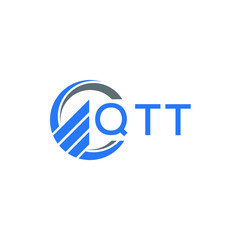 Fototapeta premium QTT Flat accounting logo design on white background. QTT creative initials Growth graph letter logo concept. QTT business finance logo design.