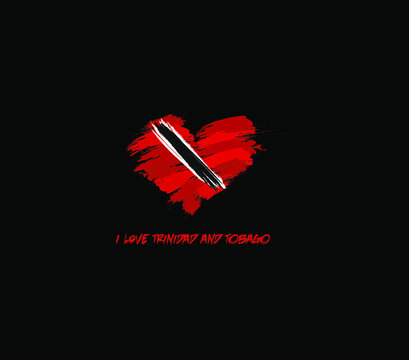 Trinidad and Tobago grunge flag heart for your design	