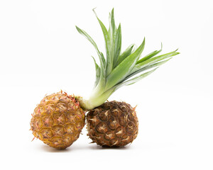 Two pineapple isolated on white background