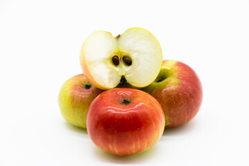 apple over on white background.