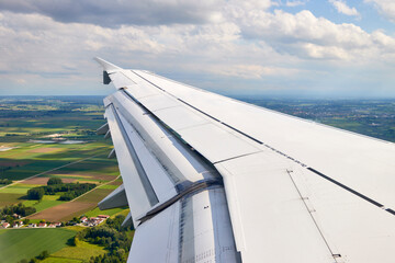 Luftaufnahme aus einem Flugzeug über Deutschland