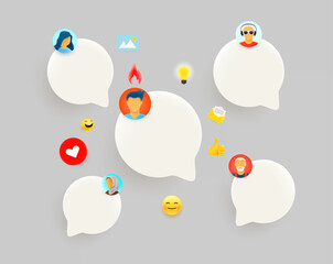 Social media communication vector concept