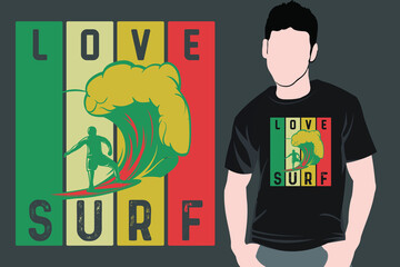 Surfing California T-shirt design retro vintage typography and lettering art illustration graphic Premium Vector
