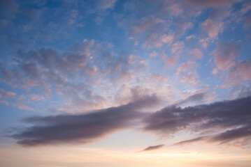 Naklejka na ściany i meble Stunning Spring landscape sunset colorful vibrant skyscape background image
