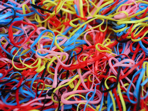 group of rubben band in variety color, rubber band texture © nopember30