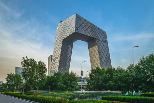 Beijing, China - May 8, 2019: China Media Group (CMG) Headquarters. The building was completed in May 2012 and  won the 2013 Best Tall Building Worldwide from CTBUH