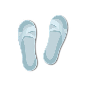 Women's slippers, beach shoes, icon, vector illustration.