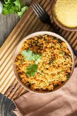 Turkish vegetarian bulgur and herbs  dish