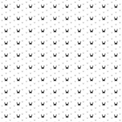 Square seamless background pattern from geometric shapes are different sizes and opacity. The pattern is evenly filled with black yoga hammock symbols. Vector illustration on white background