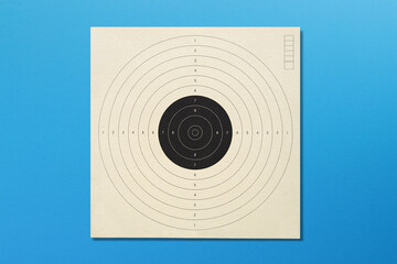 Shooting target paper on blue background 