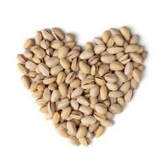 heap of pistachio isolated on white background