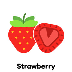 Strawberry icon, Vector, Illustration .