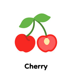 Cherry icon, Vector, Illustration .