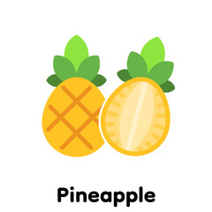 Pineapple icon, Vector, Illustration .