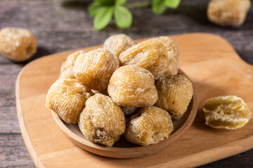 dry Candied dates in a plate on table