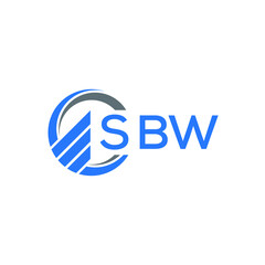 SBW Flat accounting logo design on white  background. SBW creative initials Growth graph letter logo concept. SBW business finance logo design.
