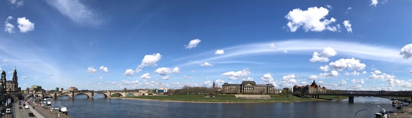 Dresden, Elbe Riverside, Panorama