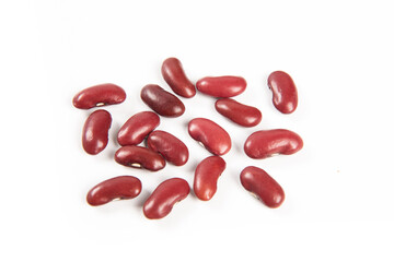 Pile Red kidney bean isolated on white background.