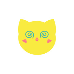 Digital icons with funny cat