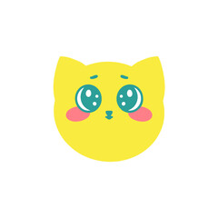Digital icons with funny cat