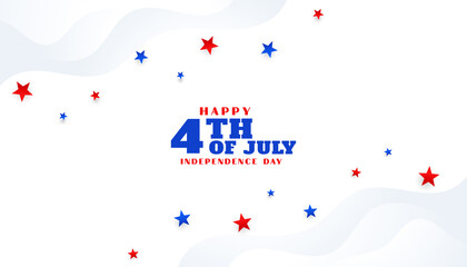 Fototapeta na wymiar simple happy 4th of july independence day on stylish star background