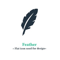 Feather icon in trendy flat style isolated on white background.  feather symbol for web and mobile apps.