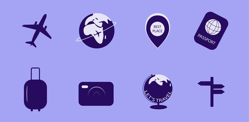 Travel icons set