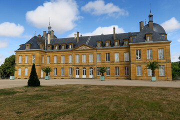 View of the castle of Digoine in Burgundy, France