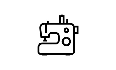 sewing machine vector icon minimalist design out line style  with white background