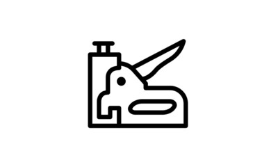 staple gun vector icon minimalist design out line style  with white background