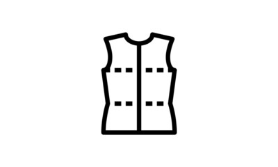 tailor shirt pattern vector icon minimalist design out line style  with white background