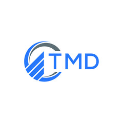 TMD Flat accounting logo design on white  background. TMD creative initials Growth graph letter logo concept. TMD business finance logo design.