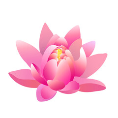 Naklejka premium vector illustration of pink lotus flower