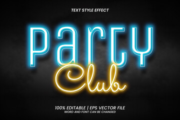 Party Club Editable Text Effect Neon Style