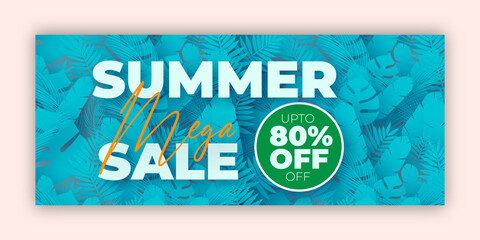 Summer Sale Special Offer banner template for advertising