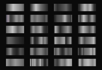 Silver metal gradient set. Vector EPS 10