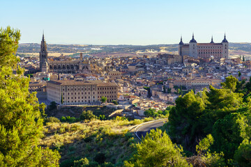 Panoramic view of the beautiful city of Toledo, a World Heritage Site, Spain.