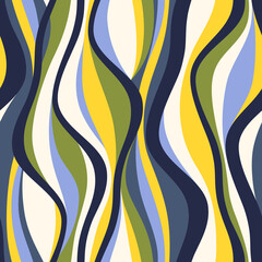 Colorful seamless chevron background pattern. Wave print.