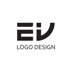simple letter E V monogram for logo company design