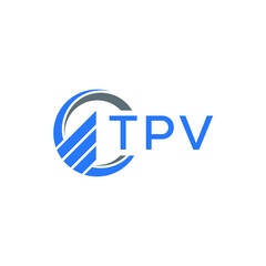 TPV Flat accounting logo design on white  background. TPV creative initials Growth graph letter logo concept. TPV business finance logo design.