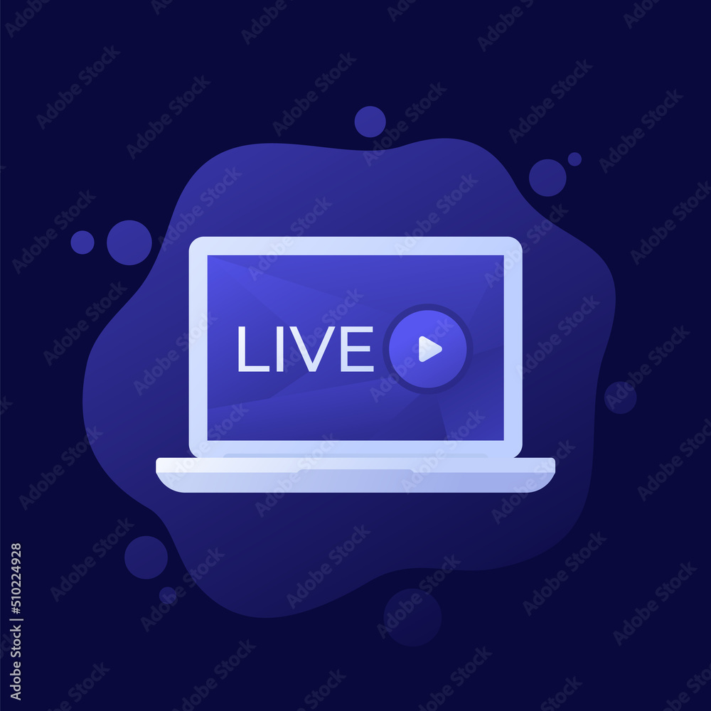 Poster Live stream video, vector illustration