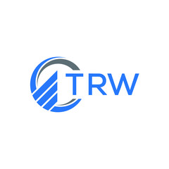 TRW Flat accounting logo design on white  background. TRW creative initials Growth graph letter logo concept. TRW business finance logo design.
