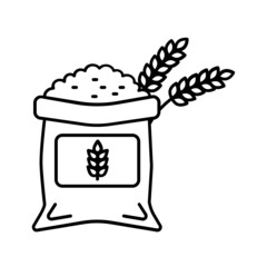Black line icon for Rice