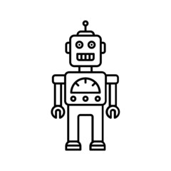 Black line icon for Robot