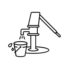 Black line icon for Water pump