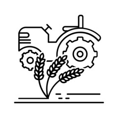 Black line icon for Agriculture