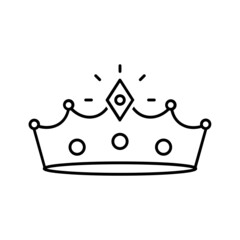 Black line icon for Crown © priyanka